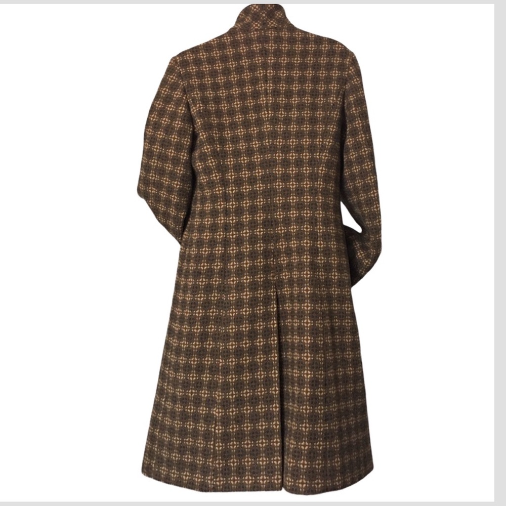 M0851 Wool Blend Tweeted Pleated Bottom Down Long Coat Sizes M - Picture 9 of 15